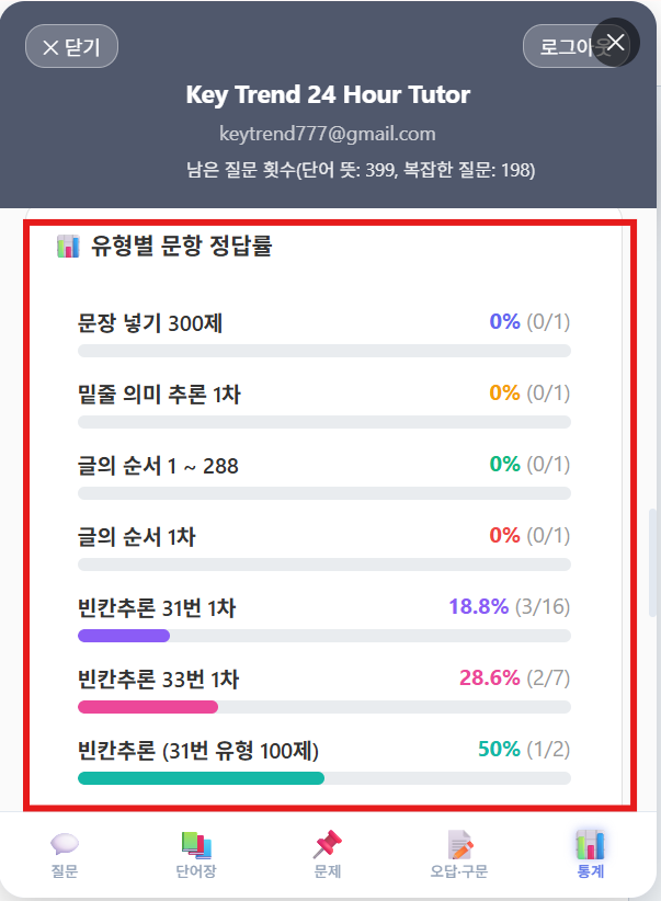 개인 분석 리포트(만점 플랜)